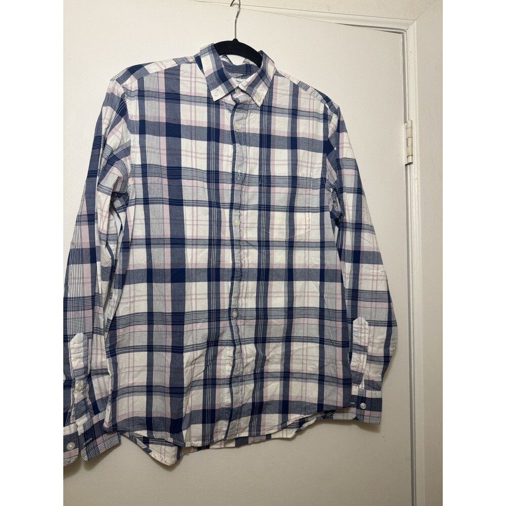 Old Navy Menβs Plaid Blue & Pink Shirt Size Small